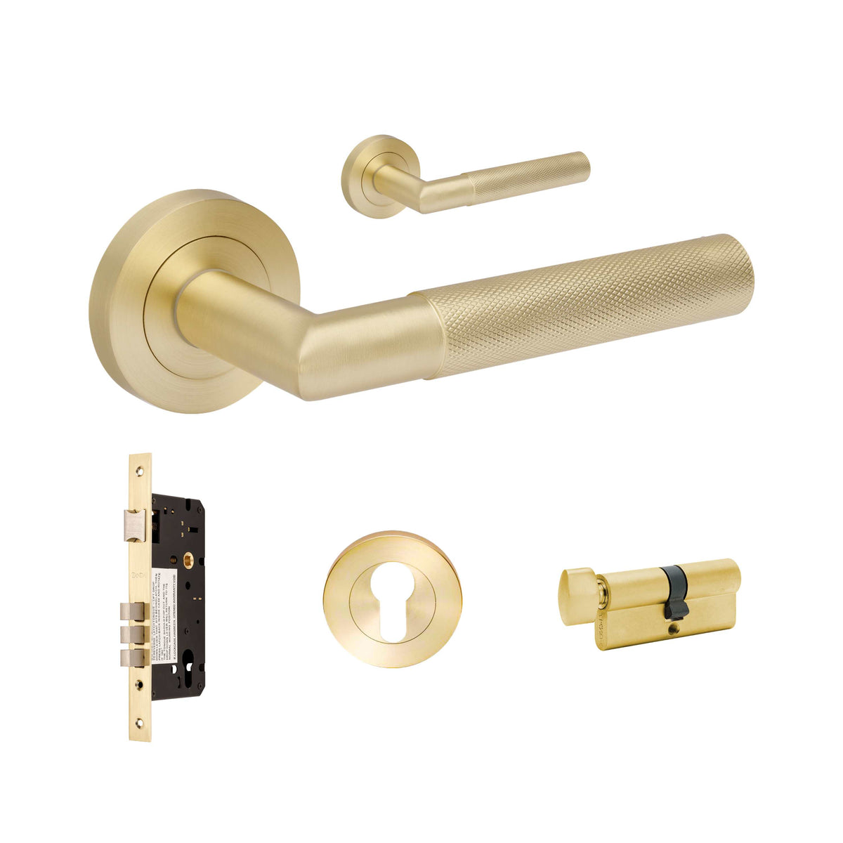 Zanda Vertex Door Handles - Satin Brass
