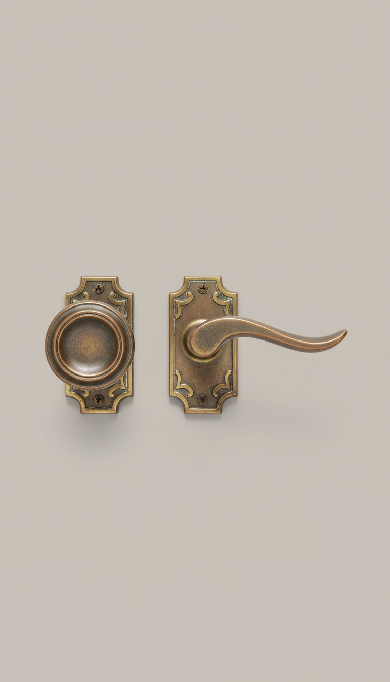 Antique Brass Mortise Lockset