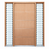 AH- 2040 door with one glass louvre sidelight on the left