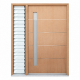 AHG door with one glass louvre sidelight on the left