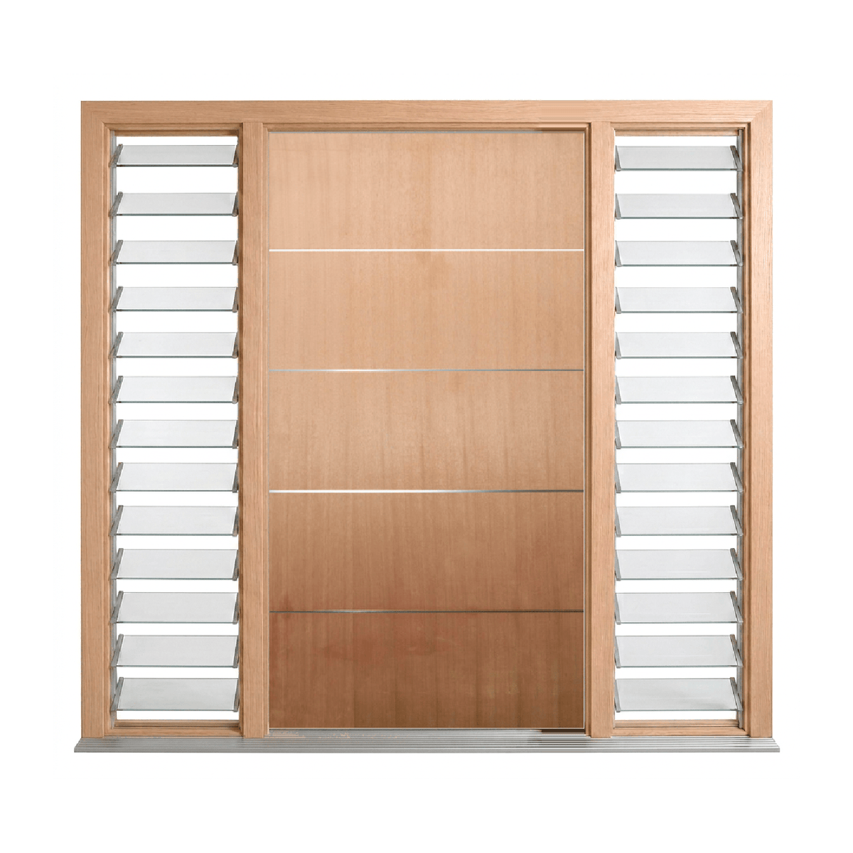 Aluminium Inlay Timber Door 2040mm – Pre-Hung