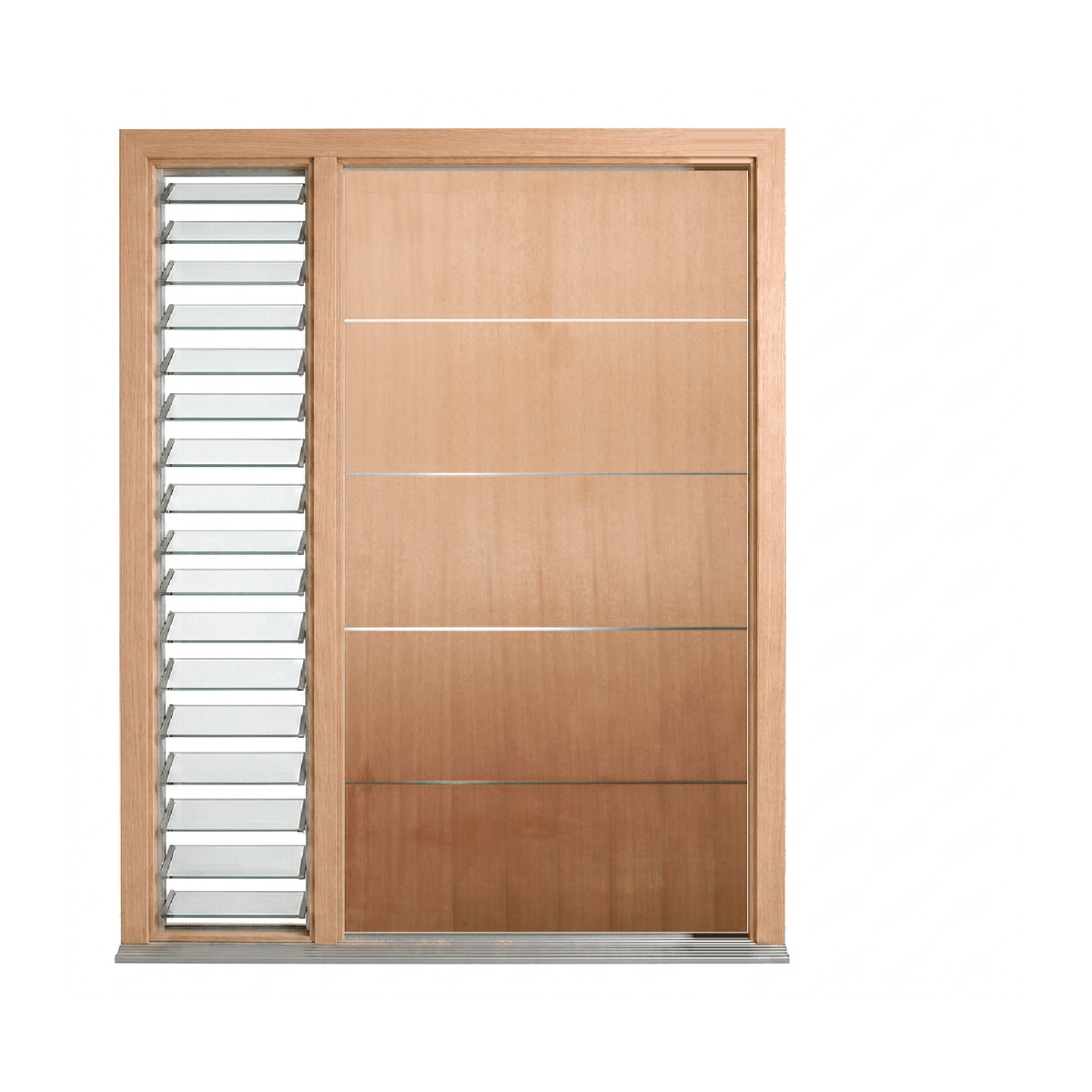 Aluminium Inlay Timber Door 2040mm – Pre-Hung
