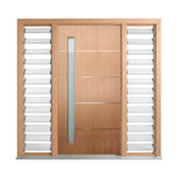 Aluminium Inlay Vertical Glass Timber Door 2340mm – Supplied & Installed