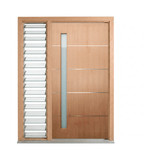 Aluminium Inlay Vertical Glass Timber Door 2340mm – Supplied & Installed