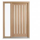 Corinthian Blonde Oak AWO 5VG - New door and frame with 1 sidelight - configuration illustration