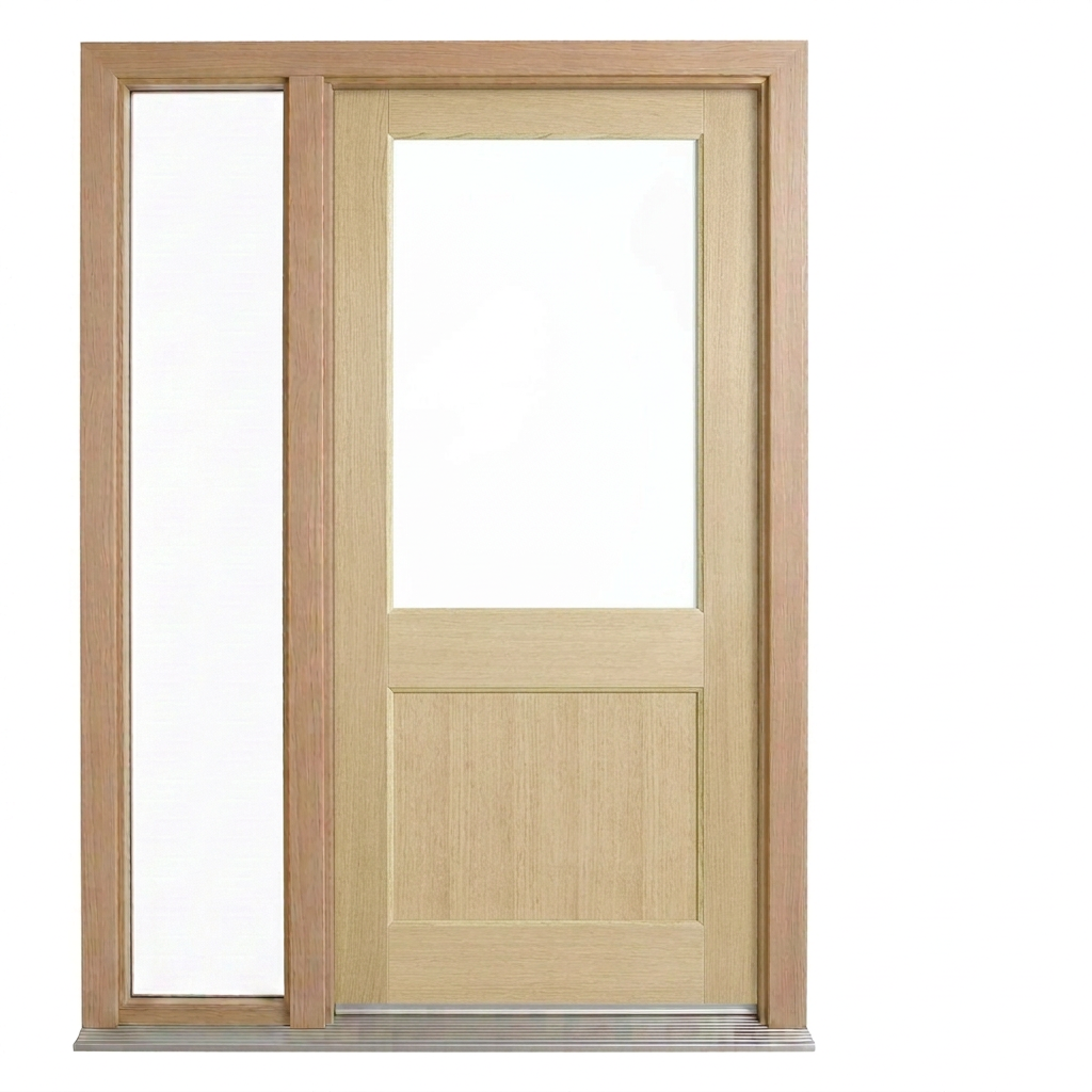 Corinthian Blonde Oak AWO 2G - New frame - 1 fixed sidelight - configuration illustration
