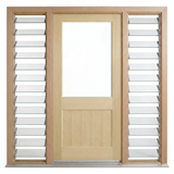 Corinthian Blonde Oak AWO 2G - New frame - 2 louvres - configuration illustration