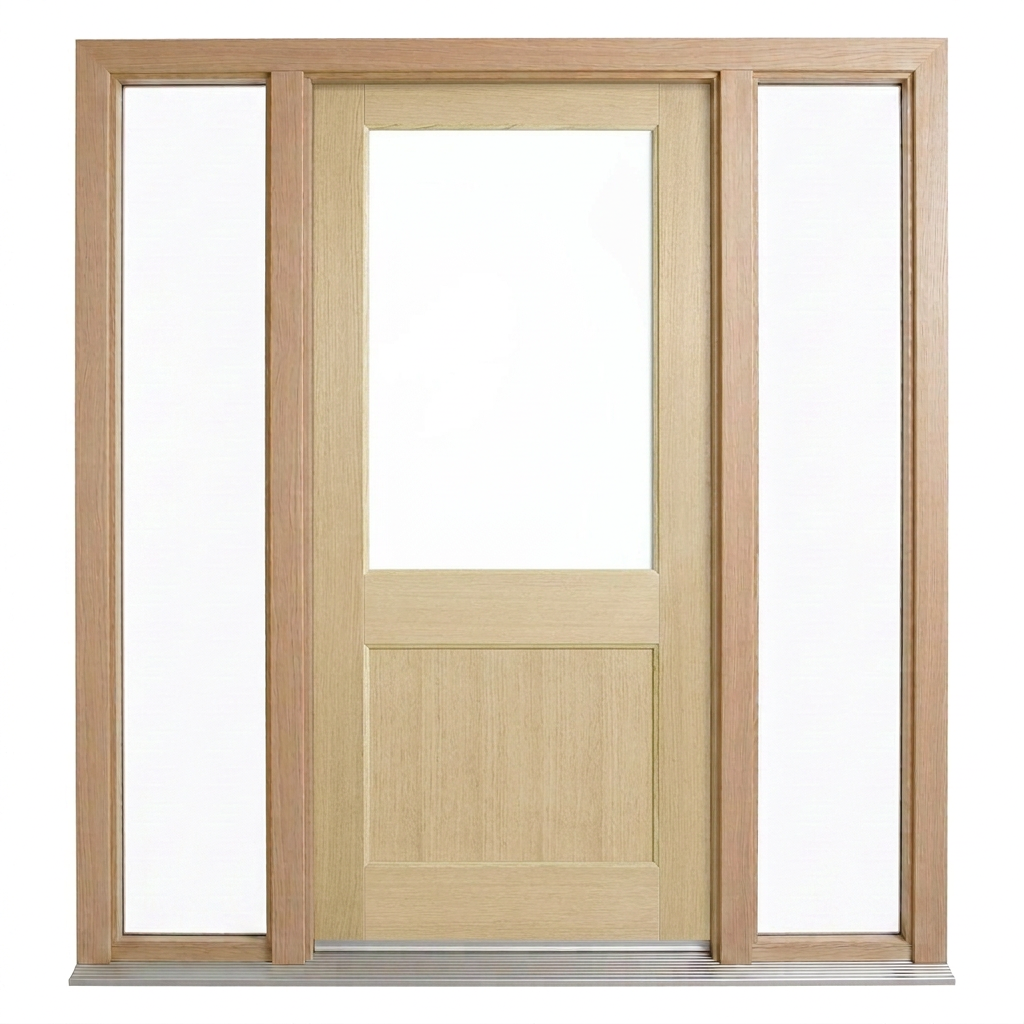 Corinthian Blonde Oak AWO 2G - New frame - 2 fixed sidelights - configuration illustration
