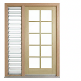 Corinthian Blonde Oak AWO 40 - New frame - 1 louvre - configuration illustration