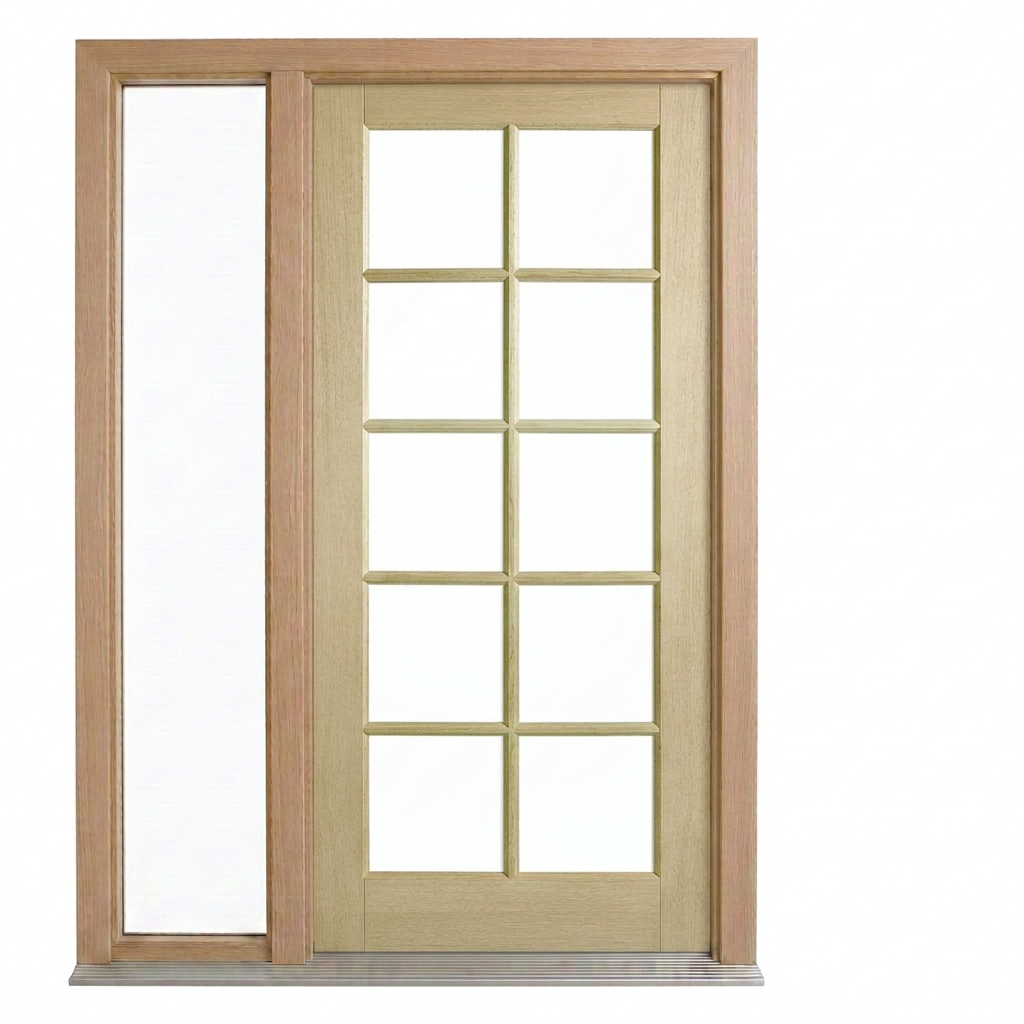 Corinthian Blonde Oak AWO 40 - New frame - 1 fixed sidelight - configuration illustration