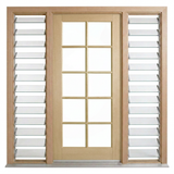 Corinthian Blonde Oak AWO 40 - New frame - 2 louvres - configuration illustration