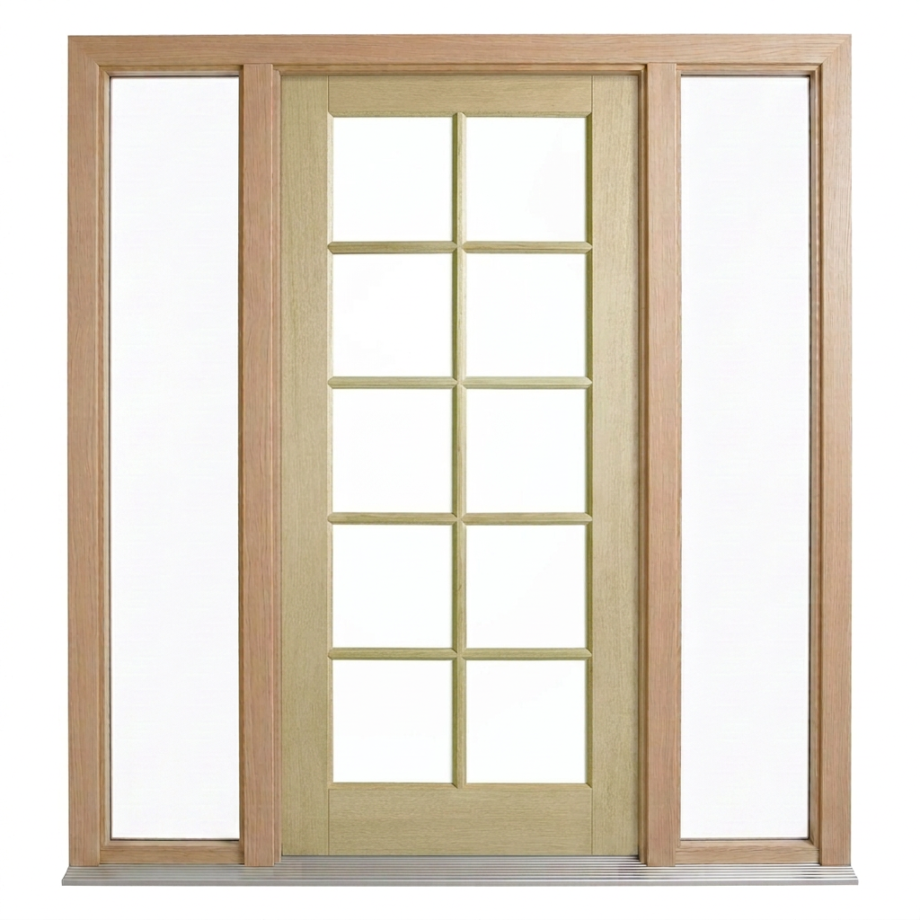 Corinthian Blonde Oak AWO 40 - New frame - 2 fixed sidelights - configuration illustration
