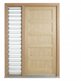 Corinthian Blonde Oak AWO 5 - New frame - 1 louvre - configuration illustration
