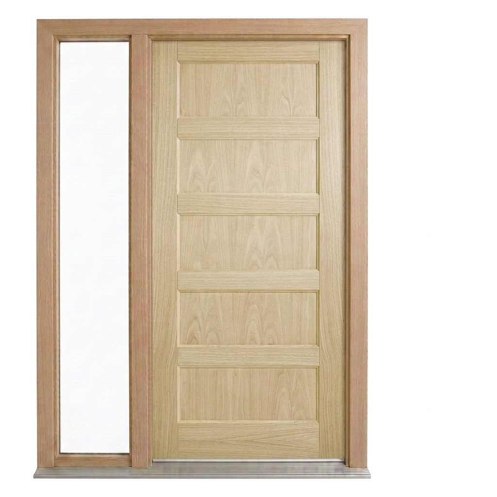 Corinthian Blonde Oak AWO 5 - New frame - 1 fixed sidelight - configuration illustration
