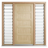 Corinthian Blonde Oak AWO 5 - New frame - 2 louvres - configuration illustration