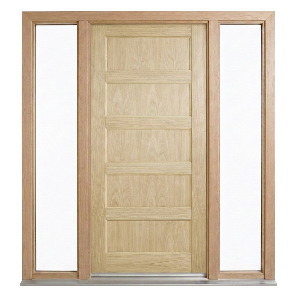 Corinthian Blonde Oak AWO 5 - New frame - 2 fixed sidelights - configuration illustration