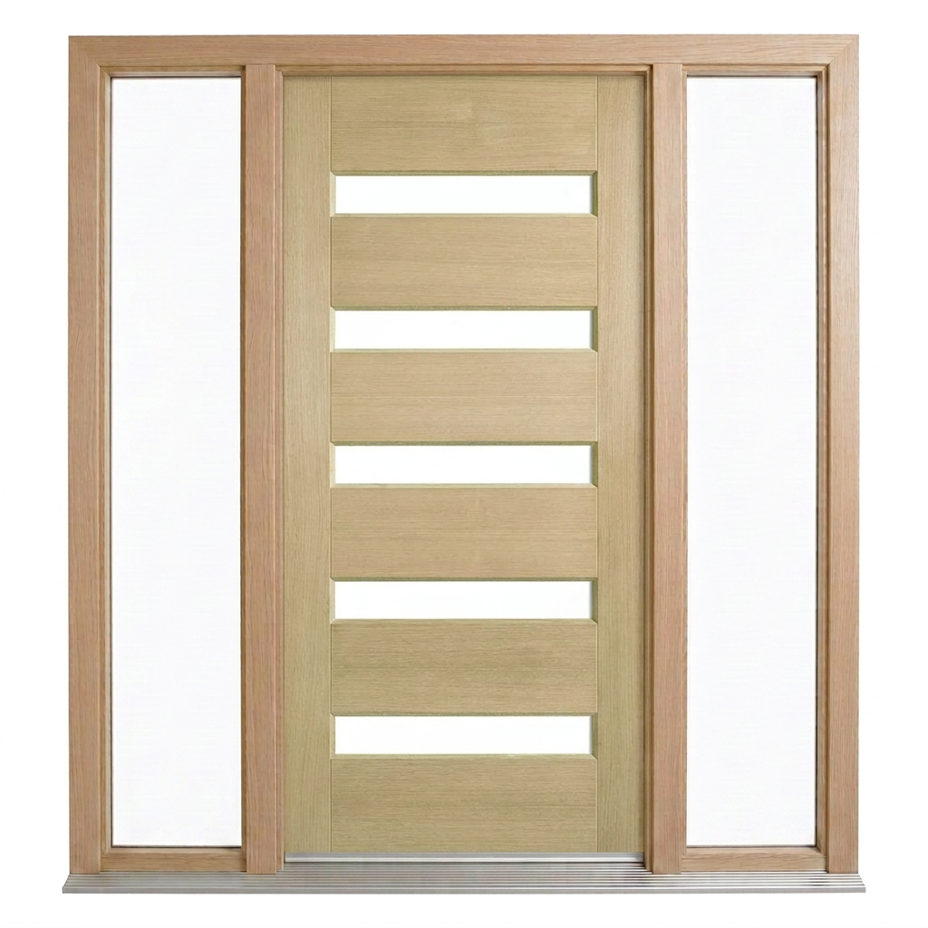 Corinthian Blonde Oak AWO 52G - New frame - 2 fixed sidelights - configuration illustration