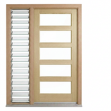 Corinthian Blonde Oak AWO 5G - New frame - 1 louvre - configuration illustration