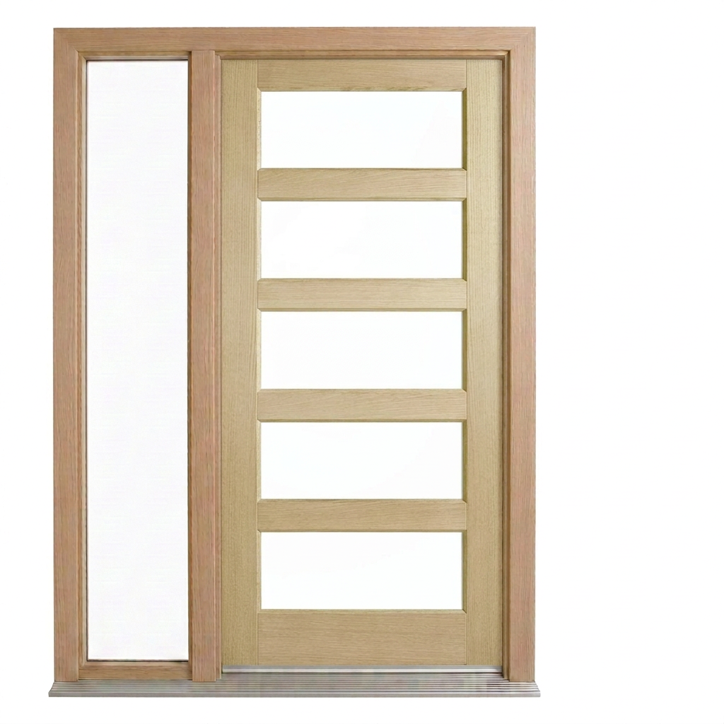 Corinthian Blonde Oak AWO 5G - New frame - 1 fixed sidelight - configuration illustration