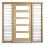 Corinthian Blonde Oak AWO 5G - New frame - 2 louvres - configuration illustration