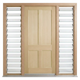 Corinthian Blonde Oak AWO 7 - New frame - 2 louvres - configuration illustration