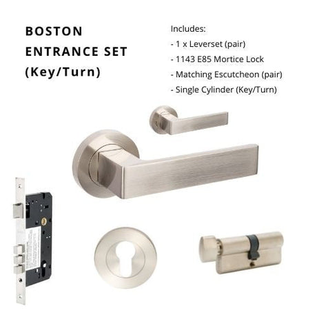 Boston Bushed Nickel - Just Doors QLD