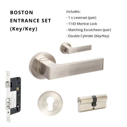 Boston Bushed Nickel - Just Doors QLD