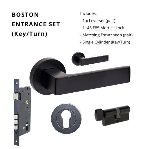 Boston Matt Black - Just Doors QLD