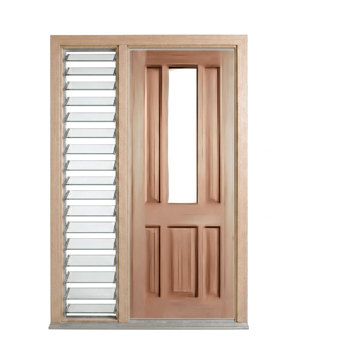 Classic Colonial 5 Panel 1 Lite Door – GD-PAD 2040mm – Pre-Hung