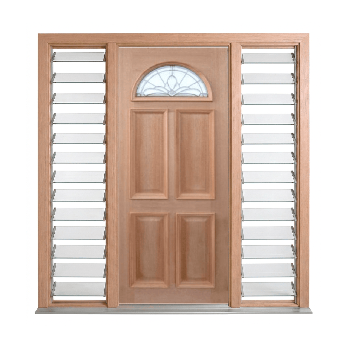 Classic Leadlight Fan Door – GD-FAN 2040mm – Pre-Hung