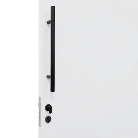 Colonel Mini Turn — Black Round Pull Handle with Lock Kit - Just Doors QLD