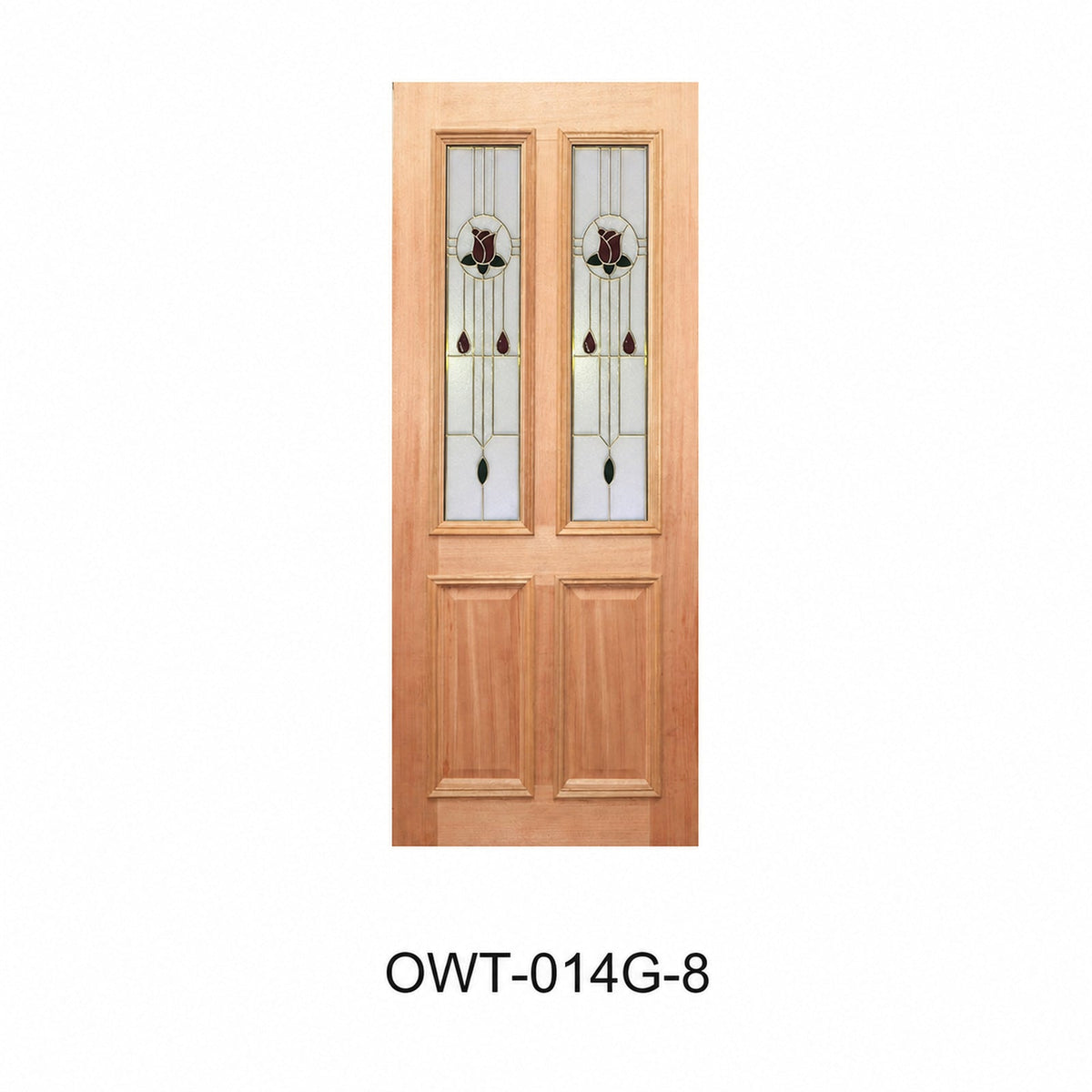 Colonial Decorative Glass Timber Door – 2ARC/CP 2340mm 40mm – Supplied & Installed