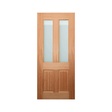 Colonial Decorative Glass Timber Door – WHE/BK 2340mm 40mm – Supplied & Installed - Just Doors QLD