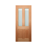 Colonial Decorative Glass Timber Door – WHE/BK 2340mm 40mm – Supplied & Installed - Just Doors QLD