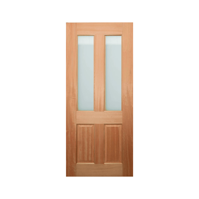 Colonial Decorative Glass Timber Door – WHE/BK 2340mm 40mm – Supplied & Installed - Just Doors QLD
