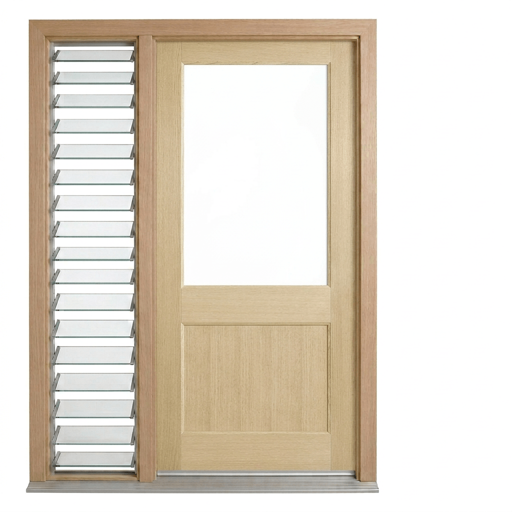 Corinthian Blonde Oak AWO 2G Door - Supplied & Installed - Just Doors QLD