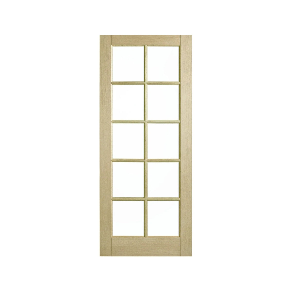 Corinthian Blonde Oak AWO 40 French 10-Lite Timber Door - Just Doors QLD