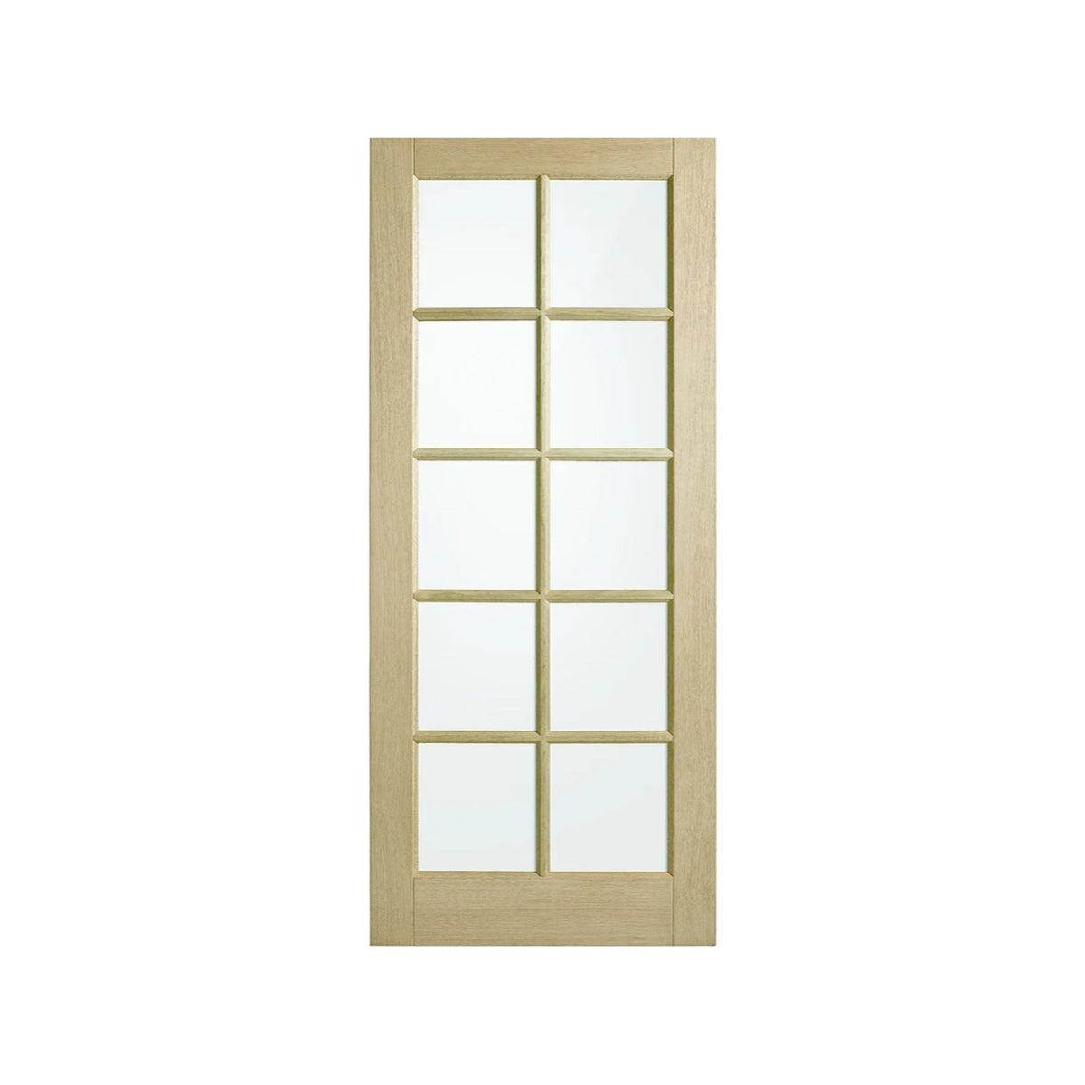 Corinthian Blonde Oak AWO 40 French 10-Lite Timber Door - Just Doors QLD