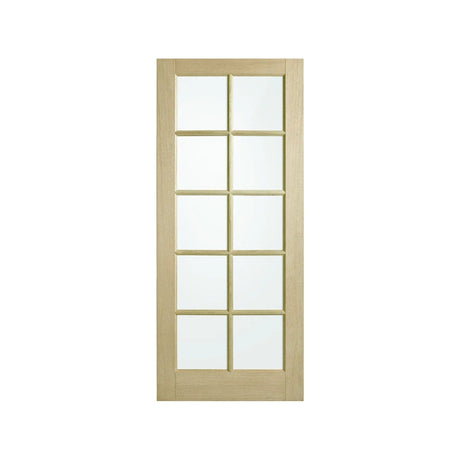Corinthian Blonde Oak AWO 40 French 10-Lite Timber Door - Just Doors QLD