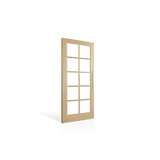 Corinthian Blonde Oak AWO 40 French 10-Lite Timber Door - Just Doors QLD