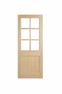 Corinthian Blonde Oak AWO 42G French Glazed Timber Door - Just Doors QLD