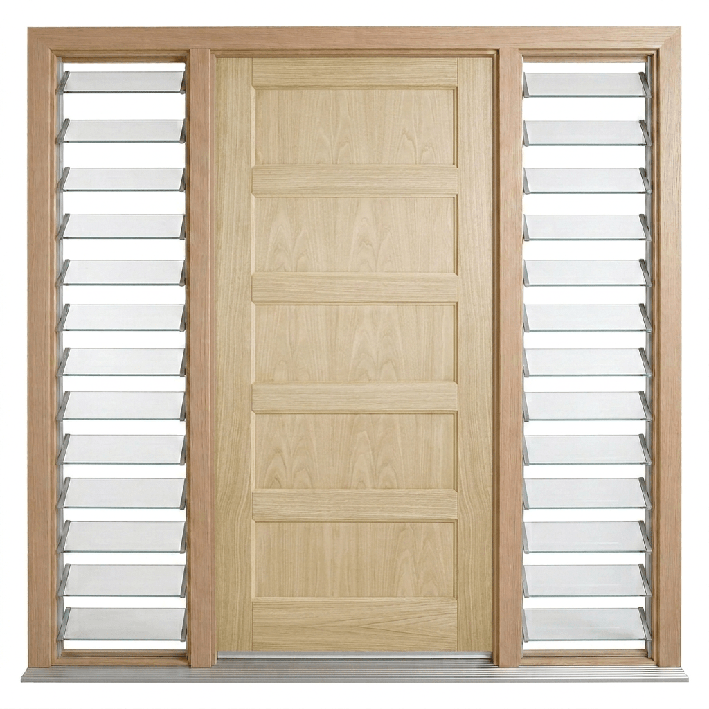 Corinthian Blonde Oak AWO 5 Door - Supplied & Installed - Just Doors QLD