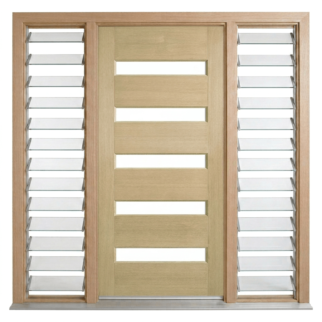 Corinthian Blonde Oak AWO 52G Door - Supplied & Installed - Just Doors QLD