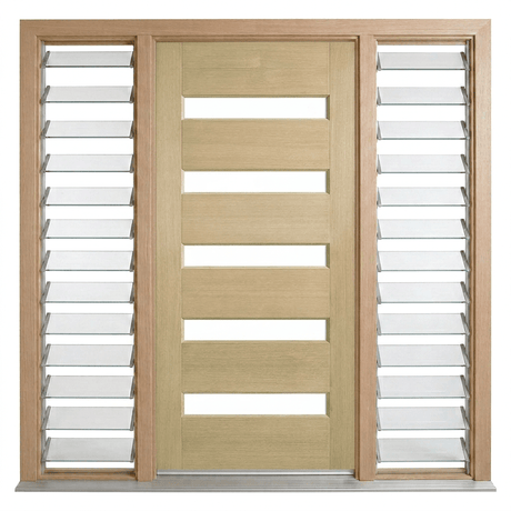 Corinthian Blonde Oak AWO 52G Door - Supplied & Installed - Just Doors QLD