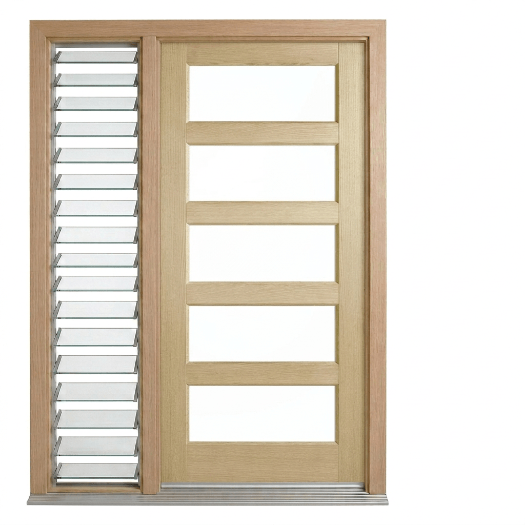 Corinthian Blonde Oak AWO 5G Door - Supplied & Installed - Just Doors QLD