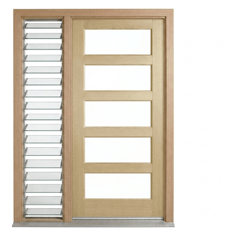 Corinthian Blonde Oak AWO 5G Door - Supplied & Installed - Just Doors QLD