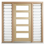 Corinthian Blonde Oak AWO 5G Door - Supplied & Installed - Just Doors QLD