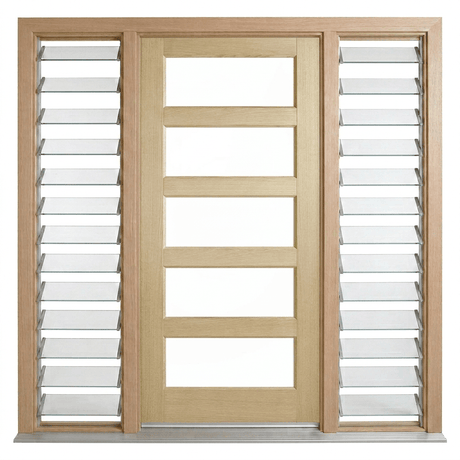 Corinthian Blonde Oak AWO 5G Door - Supplied & Installed - Just Doors QLD