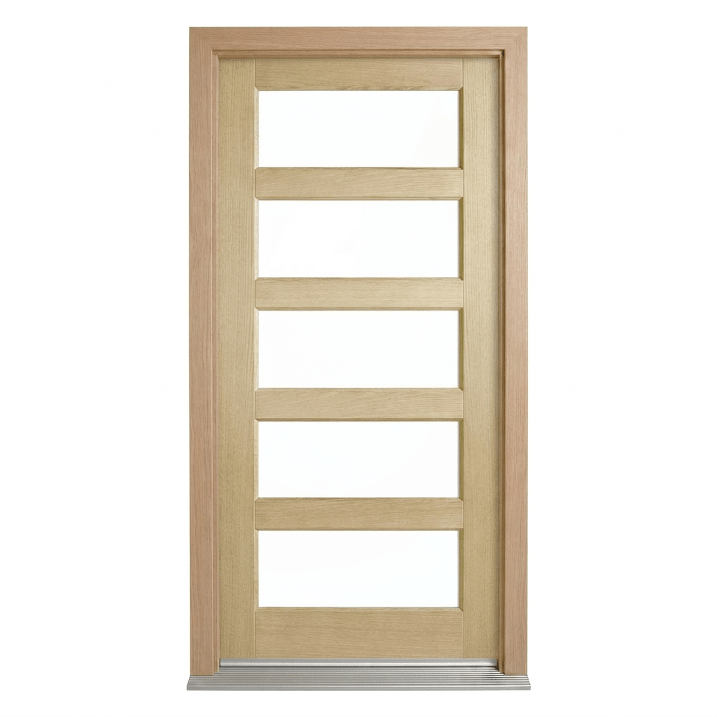 Corinthian Blonde Oak AWO 5G Door - Supplied & Installed - Just Doors QLD
