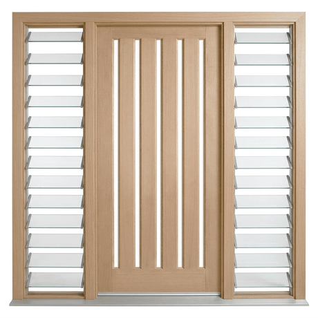 Corinthian Blonde Oak AWO 5VG Door & Frame Installation Packages – 2040mm and 2340mm - Just Doors QLD